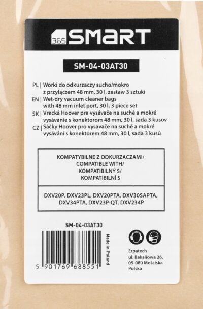 Worki do odkurzaczy, port 48mm, 30 l, 3 szt. 3