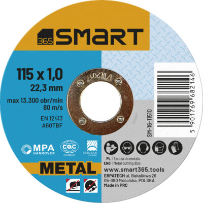 Tarcza do cięcia stali METAL płaska 115x1,0mm [25szt]