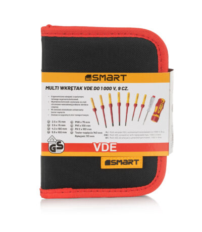Multi wkrętak VDE z wymiennymi końcówkami, 9 cz. Etui